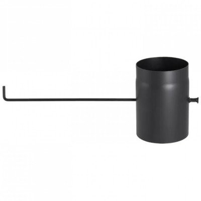 Conduit de cheminée en acier noir PARKANEX avec registre, droit, longueur 0,25 m, Ø180 mm, épaisseur 2 mm - Cheminée
