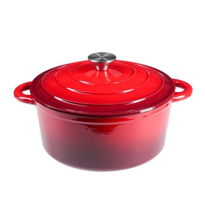 Casserole en fonte émaillée, rouge, Ф22 - Cocotte en fonte