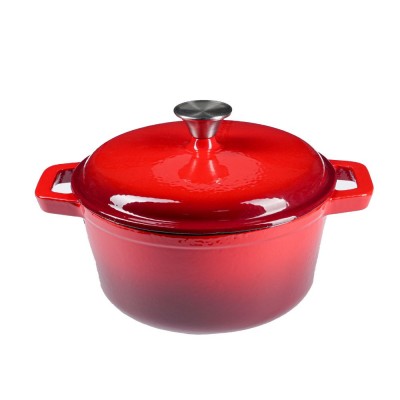 Casserole en fonte émaillée, rouge, Ф24 cm - Cocotte en fonte