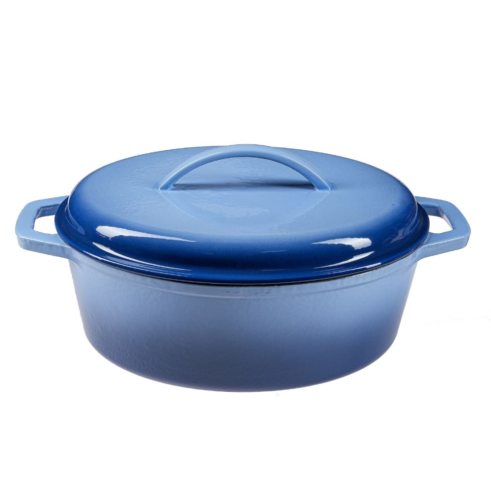 Casserole en fonte émaillée, bleue, ovale, 33x27cm | Cocotte en fonte |  |
