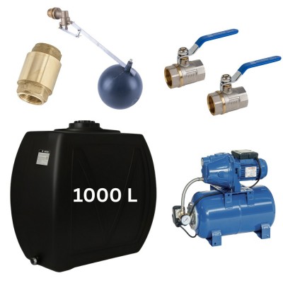 Kit „Eau potable 1000L“ avec réservoir d’eau Narrow Mavil (noir) et pompe hydrophore Speroni - Réservoirs d'eau potable