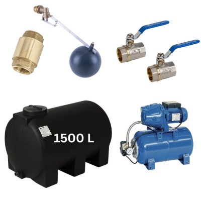 Kit „Eau potable 1500L“ avec réservoir d’eau Mavil (noir, horizontal) et pompe hydrophore Speroni - Comparaison de produits