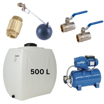 Kit „Eau potable 500L“ avec réservoir d’eau Narrow Mavil (blanc) et pompe hydrophore Speroni - Réservoirs d'eau potable