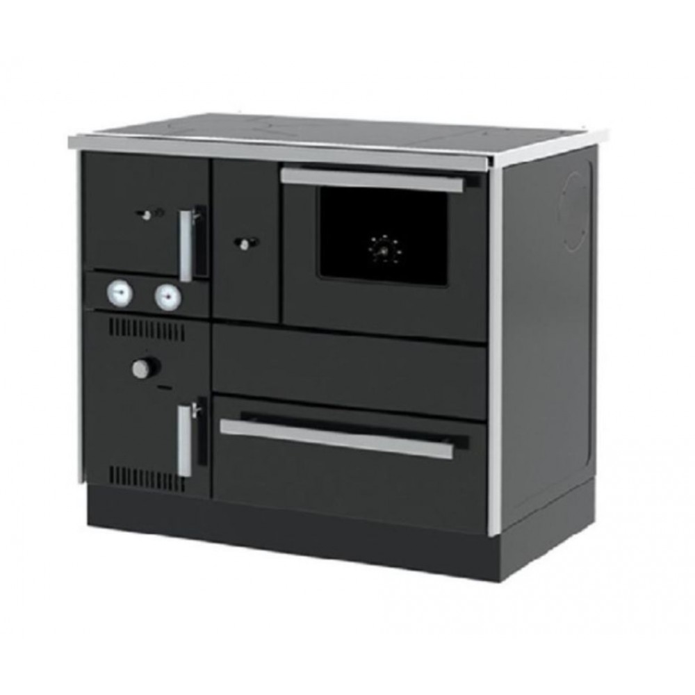 Cuisinière à bois bouilleurAlfa Plam Alfa Term 27 Anthracite, 27.56kW | Cuisinières à bois | Bois |