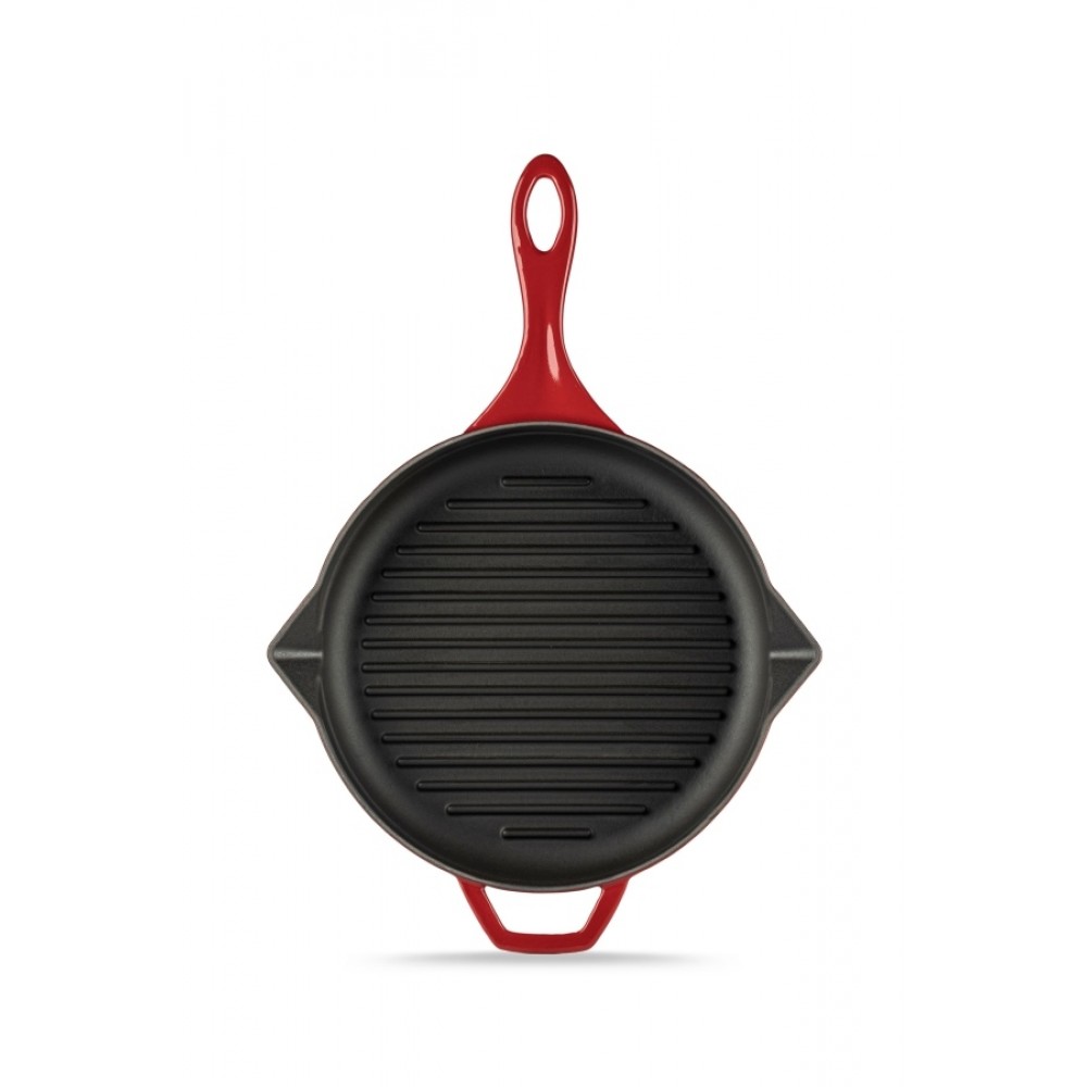 Poêle grill en fonte émaillée Hosse, Rubin, Ф24cm | Poêle grill en fonte | Poêle en fonte |