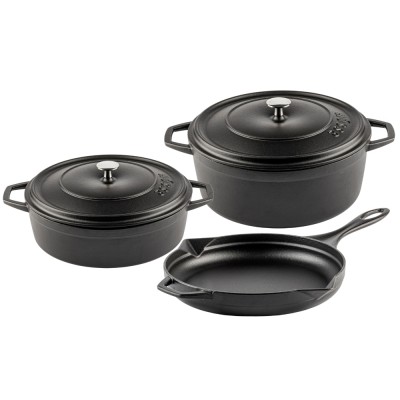 Ensemble en fonte de 3 parties Hosse, Black Onyx - Hosse