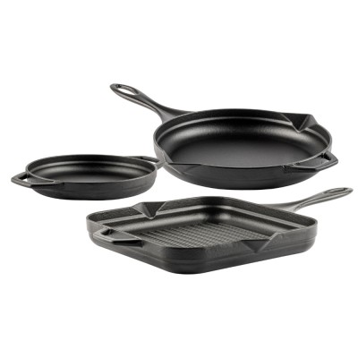Ensemble en fonte de 3 parties Hosse, Black Onyx - Hosse