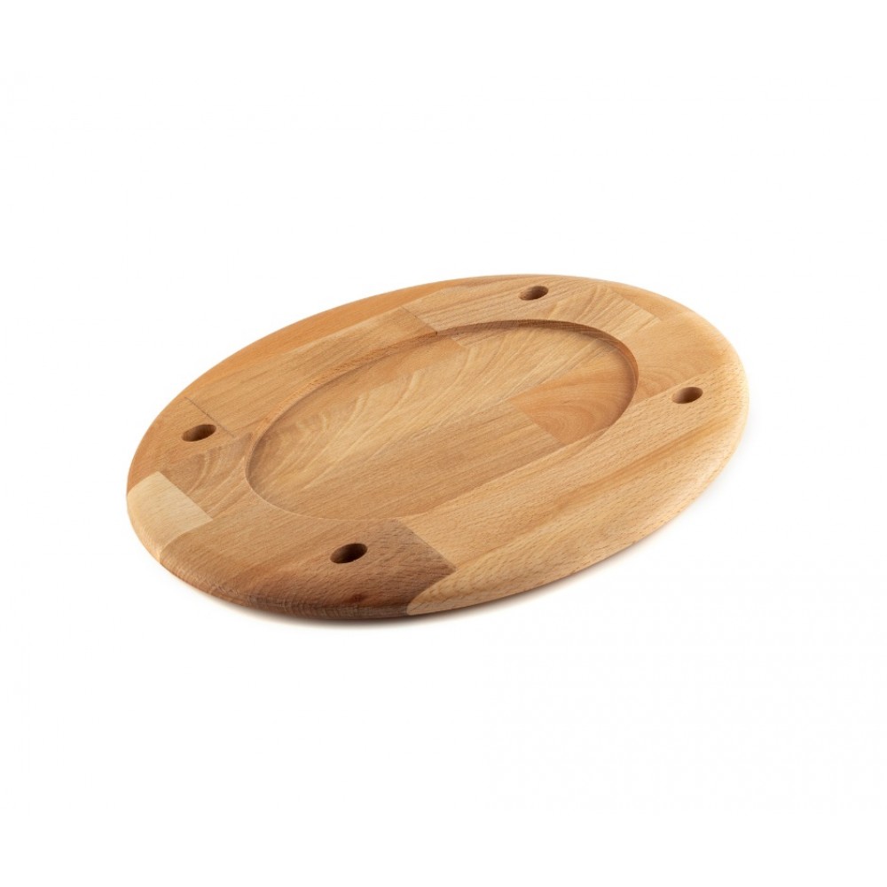 Dessous de plat en bois pour assiette ovale Hosse HSOISK2533, 25x33cm