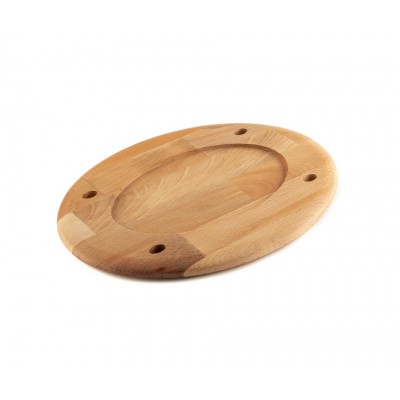 Dessous de plat en bois pour assiette ovale Hosse HSOISK2533, 25x33cm - Dessous de plat en bois