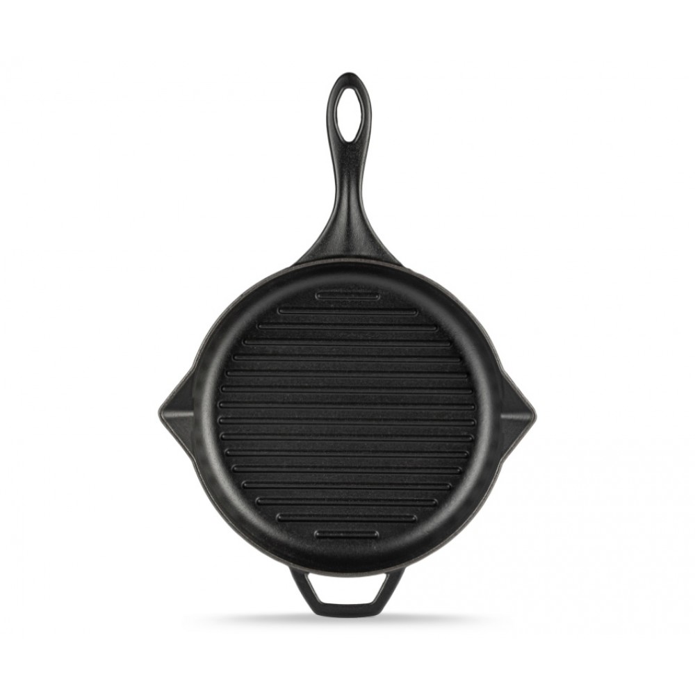 Poêle grill en fonte émaillée Hosse, Black Onyx, Ф28cm | Poêle grill en fonte | Poêle en fonte |