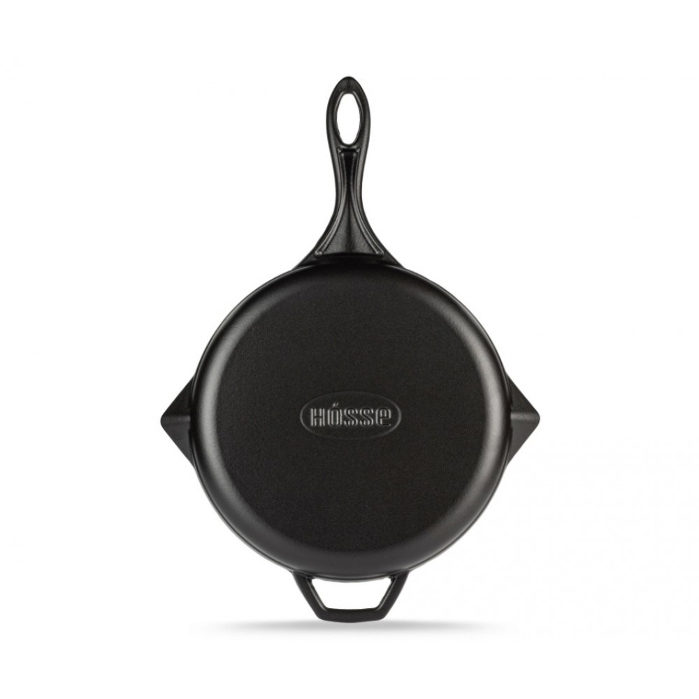 Poêle grill en fonte émaillée Hosse, Black Onyx, Ф28cm | Poêle grill en fonte | Poêle en fonte |