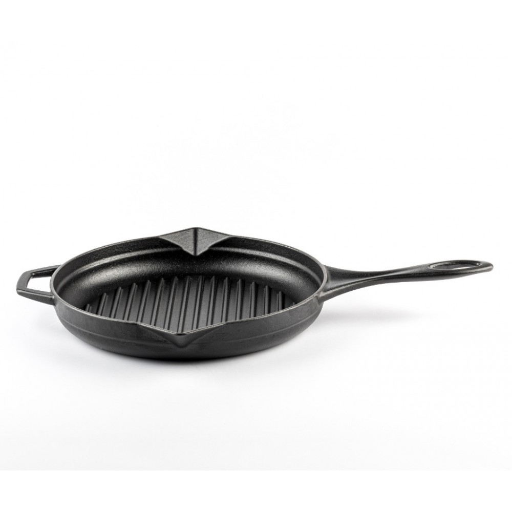 Poêle grill en fonte émaillée Hosse, Black Onyx, Ф28cm | Poêle grill en fonte | Poêle en fonte |