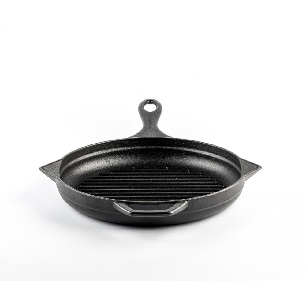 Poêle grill en fonte émaillée Hosse, Black Onyx, Ф28cm | Poêle grill en fonte | Poêle en fonte |