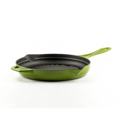 Poêle grill en fonte émaillée Hosse, Bamboo, Ф24cm - Poêle grill en fonte