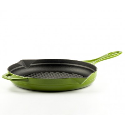 Poêle grill en fonte émaillée Hosse, Bamboo, Ф28cm - Poêle grill en fonte