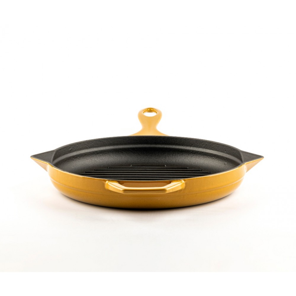 Poêle grill en fonte émaillée Hosse, Dijon, Ф28cm | Poêle grill en fonte | Poêle en fonte |
