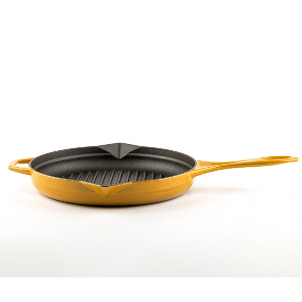 Poêle grill en fonte émaillée Hosse, Dijon, Ф28cm | Poêle grill en fonte | Poêle en fonte |