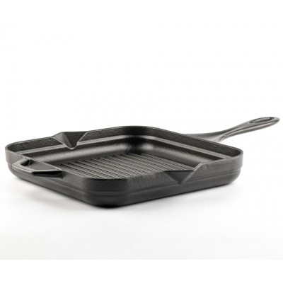 Poêle grill en fonte émaillée Hosse, Black Onyx, 28x28cm - Poêle grill en fonte