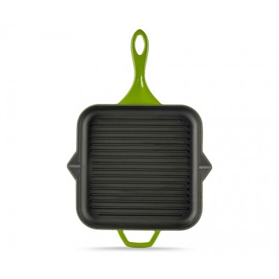 Poêle grill en fonte émaillée Hosse, Bamboo, 28x28cm - Poêle grill en fonte
