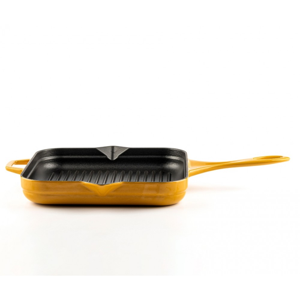 Poêle grill en fonte émaillée Hosse, Dijon, 28х28cm | Poêle grill en fonte | Poêle en fonte |