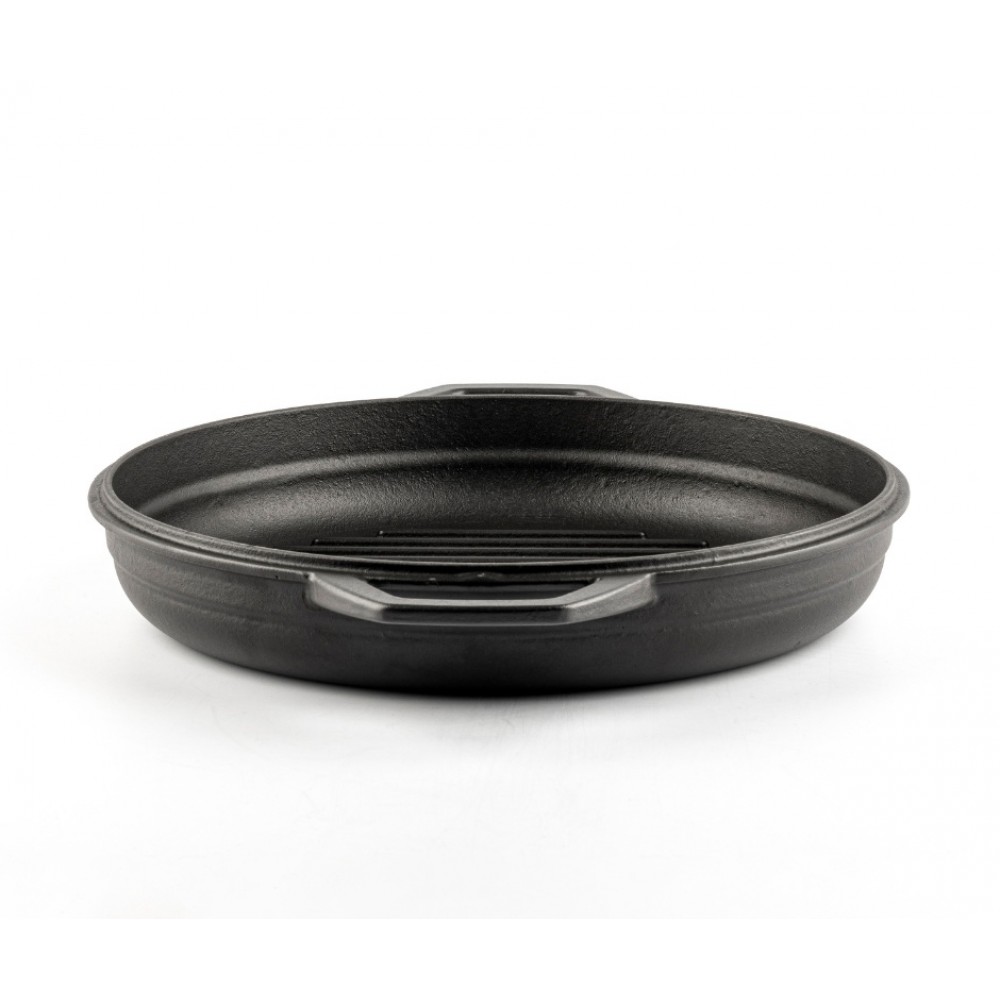 Poêle grill en fonte émaillée Hosse, Black Onyx, Ф22cm | Poêle plate en fonte | Poêle en fonte |