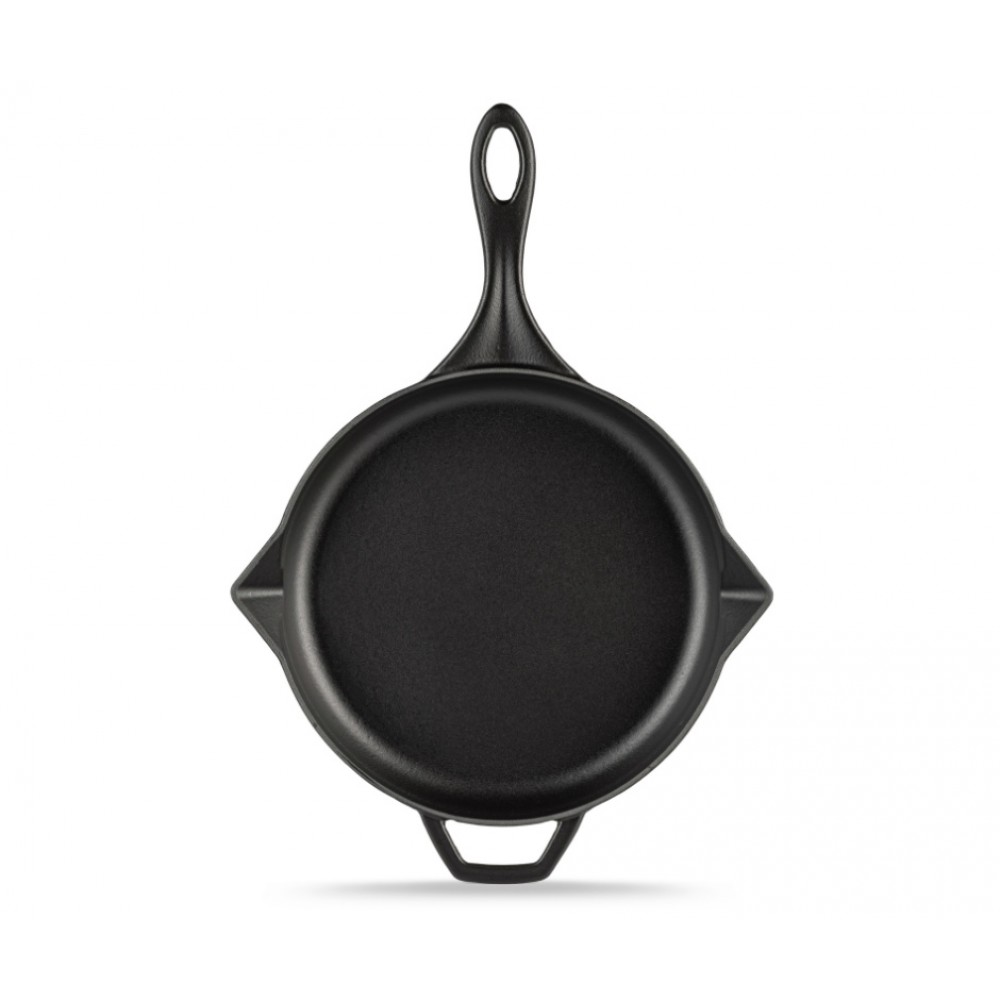 Poêle en fonte émaillée Hosse, Black Onyx, Ф28cm | Poêle plate en fonte | Poêle en fonte |
