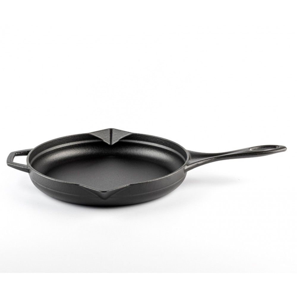 Poêle en fonte émaillée Hosse, Black Onyx, Ф28cm | Poêle plate en fonte | Poêle en fonte |