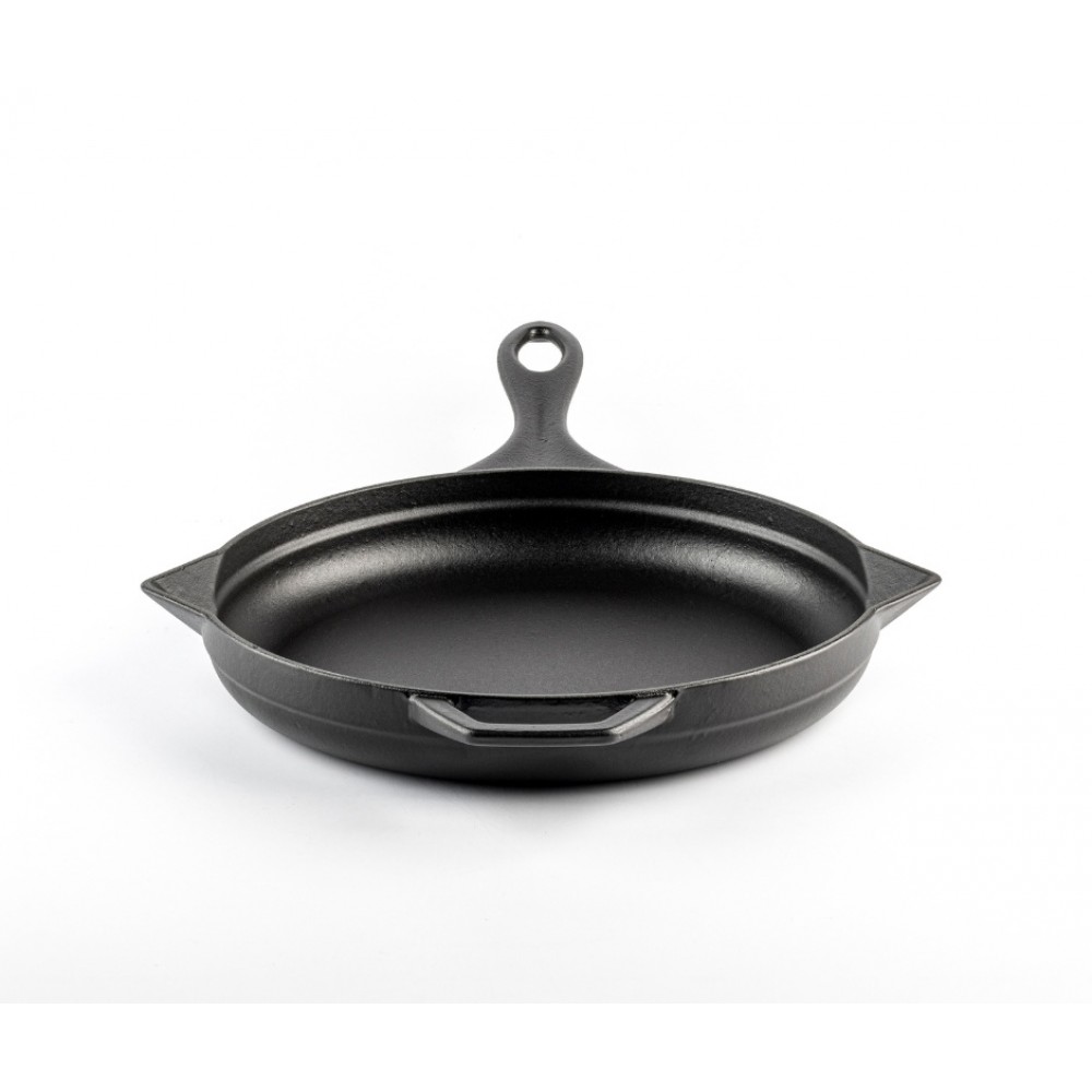 Poêle en fonte émaillée Hosse, Black Onyx, Ф28cm | Poêle plate en fonte | Poêle en fonte |