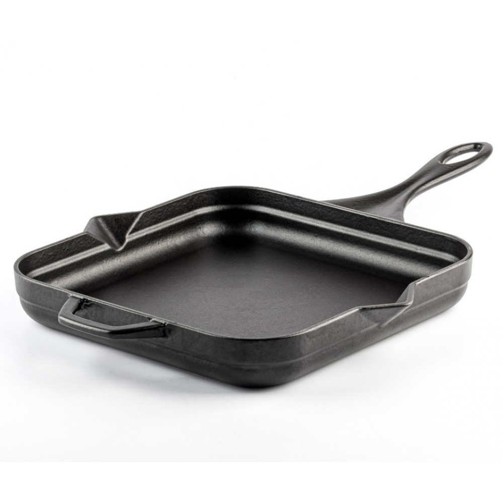 Poêle en fonte émaillée Hosse, Black Onyx, 28x28cm | Poêle plate en fonte | Poêle en fonte |