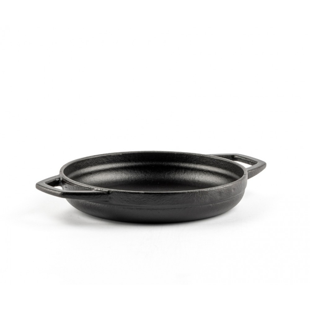 Poêle en fonte avec deux poignées émaillée Hosse, Black Onyx, Ф16cm | Poêle plate en fonte | Poêle en fonte |
