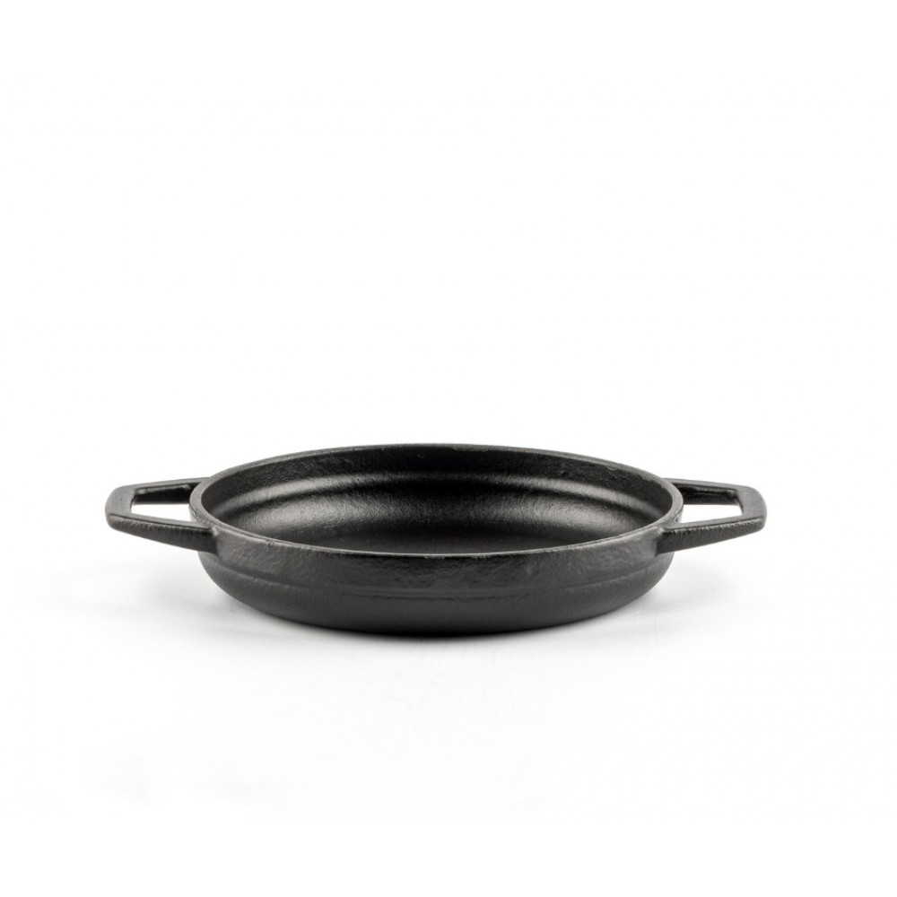 Poêle en fonte avec deux poignées émaillée Hosse, Black Onyx, Ф16cm | Poêle plate en fonte | Poêle en fonte |