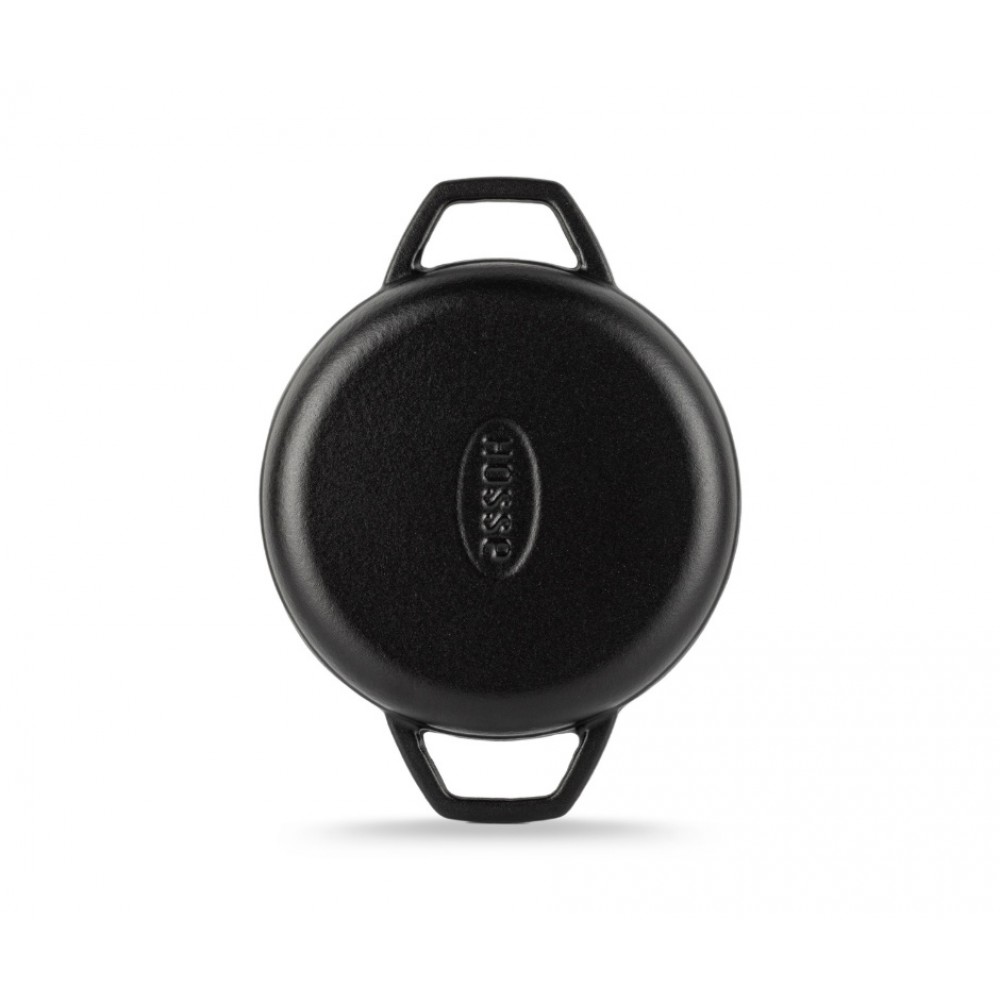 Poêle en fonte avec deux poignées émaillée Hosse, Black Onyx, Ф16cm | Poêle plate en fonte | Poêle en fonte |