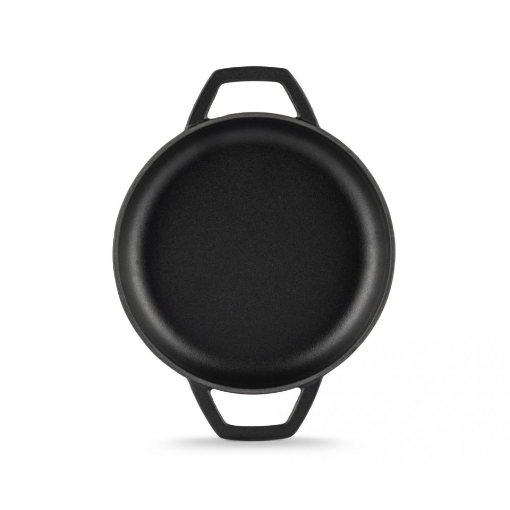 Poêle en fonte avec deux poignées émailléeHosse, Black Onyx, Ф19cm | Poêle plate en fonte | Poêle en fonte |