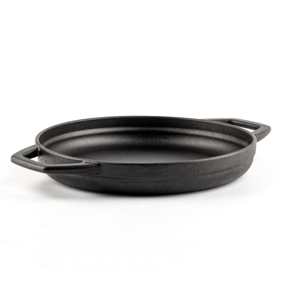 Poêle en fonte avec deux poignées émaillée Hosse, Black Onyx, Ф22cm | Poêle plate en fonte | Poêle en fonte |