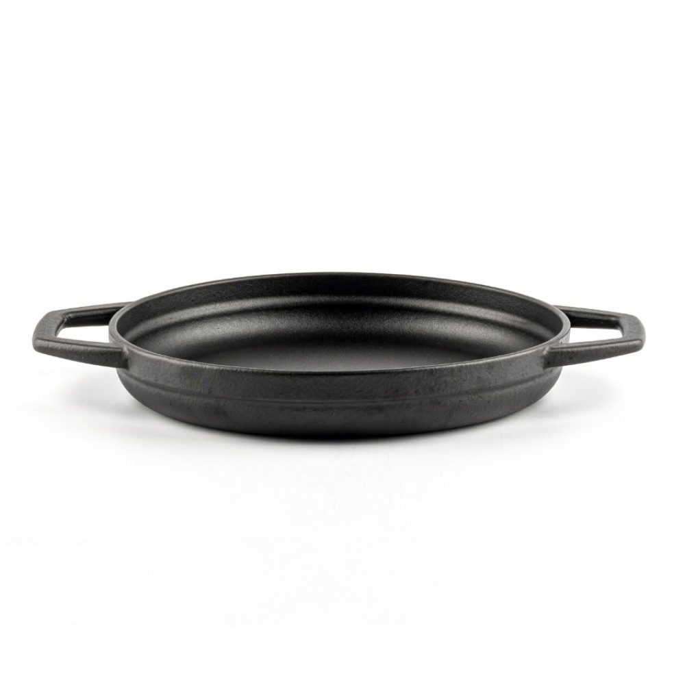 Poêle en fonte avec deux poignées émaillée Hosse, Black Onyx, Ф22cm | Poêle plate en fonte | Poêle en fonte |