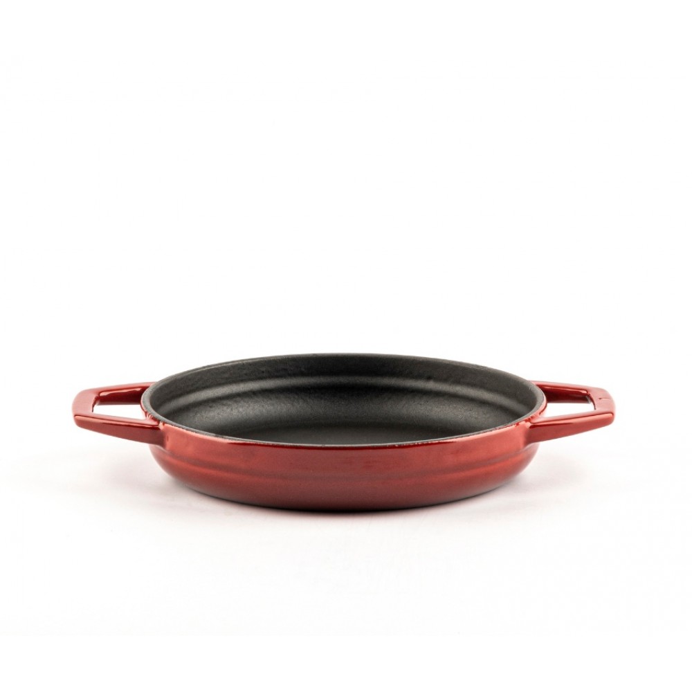 Poêle en fonte avec deux poignées émaillée Hosse, Rubin, Ф16cm | Poêle plate en fonte | Poêle en fonte |