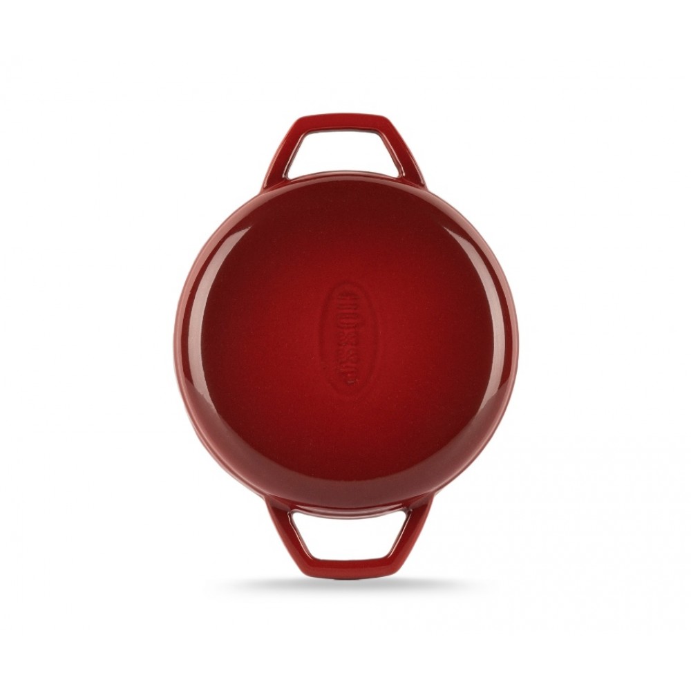 Poêle en fonte avec deux poignées émaillée Hosse, Rubin, Ф16cm | Poêle plate en fonte | Poêle en fonte |