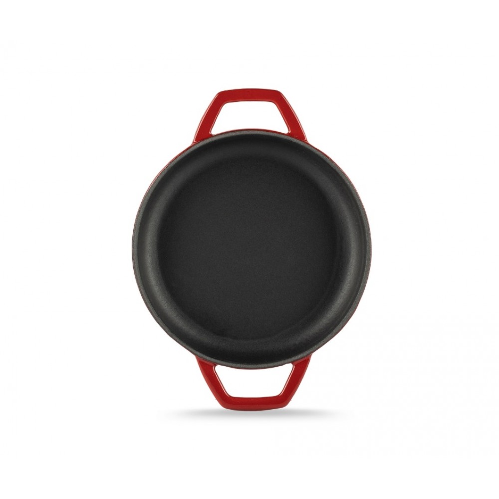 Poêle en fonte avec deux poignées émaillée Hosse, Rubin, Ф16cm | Poêle plate en fonte | Poêle en fonte |
