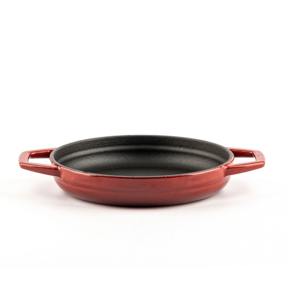 Poêle en fonte avec deux poignées émaillée Hosse, Rubin, Ф19cm | Poêle plate en fonte | Poêle en fonte |