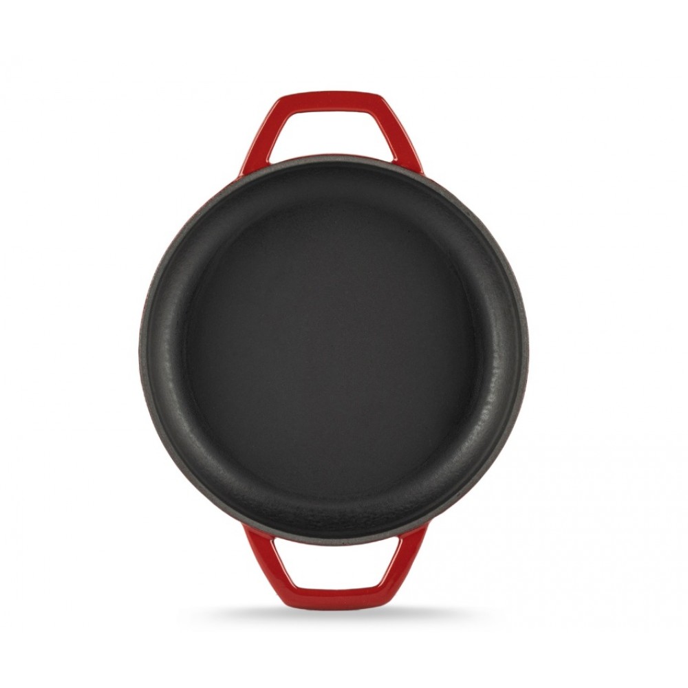 Poêle en fonte avec deux poignées émaillée Hosse, Rubin, Ф22cm | Poêle plate en fonte | Poêle en fonte |