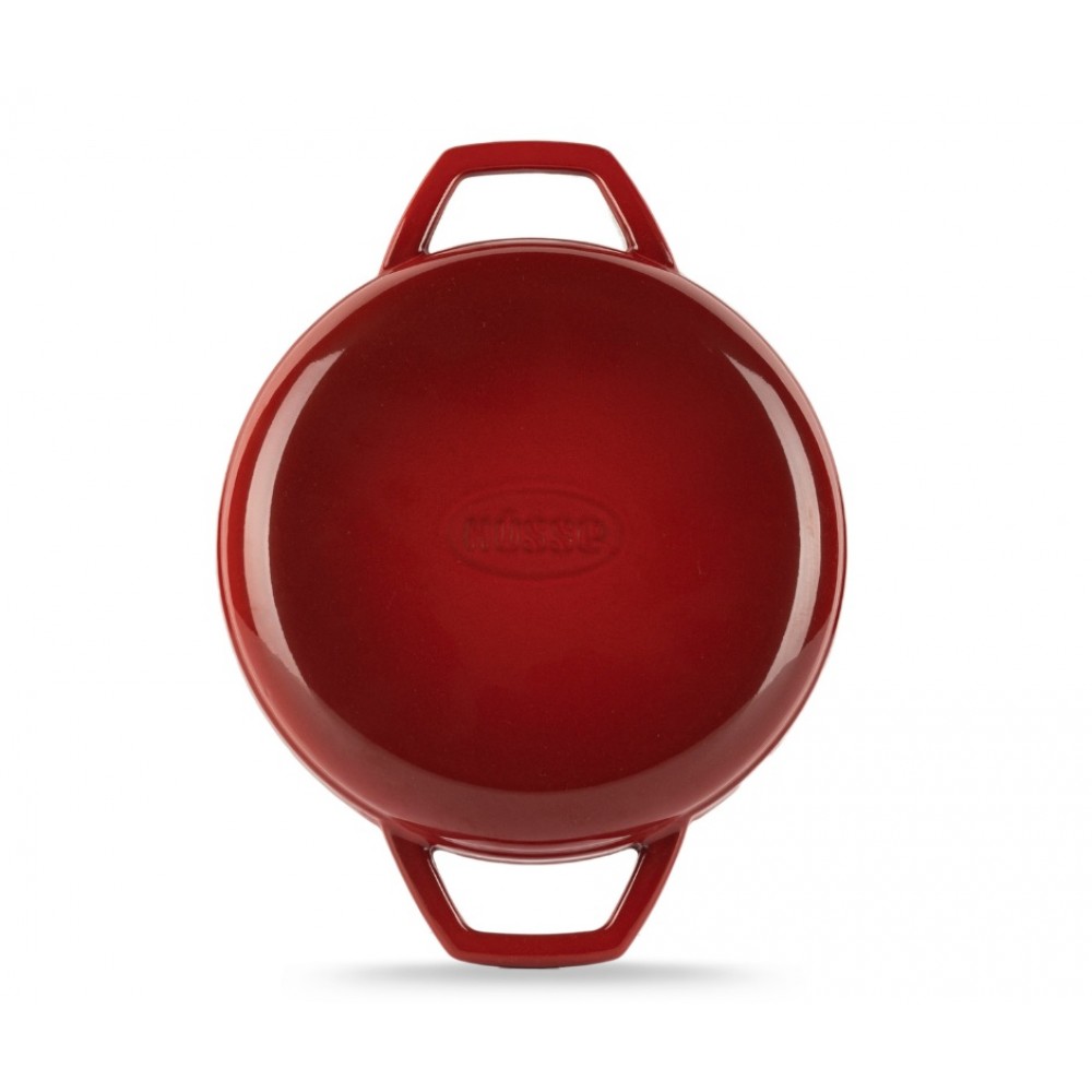 Poêle en fonte avec deux poignées émaillée Hosse, Rubin, Ф22cm | Poêle plate en fonte | Poêle en fonte |