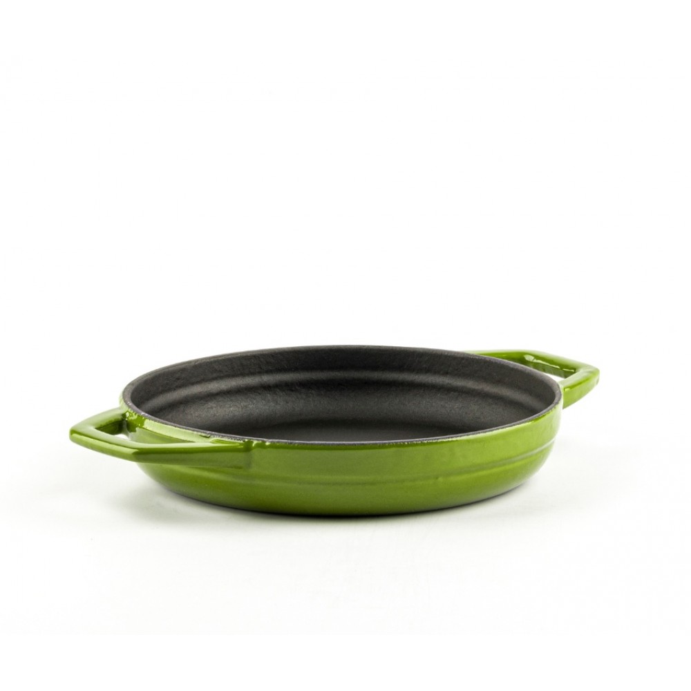 Poêle en fonte avec deux poignées émaillée Hosse, Bamboo, Ф16cm | Poêle plate en fonte | Poêle en fonte |
