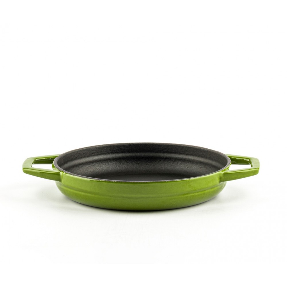 Poêle en fonte avec deux poignées émaillée Hosse, Bamboo, Ф16cm | Poêle plate en fonte | Poêle en fonte |