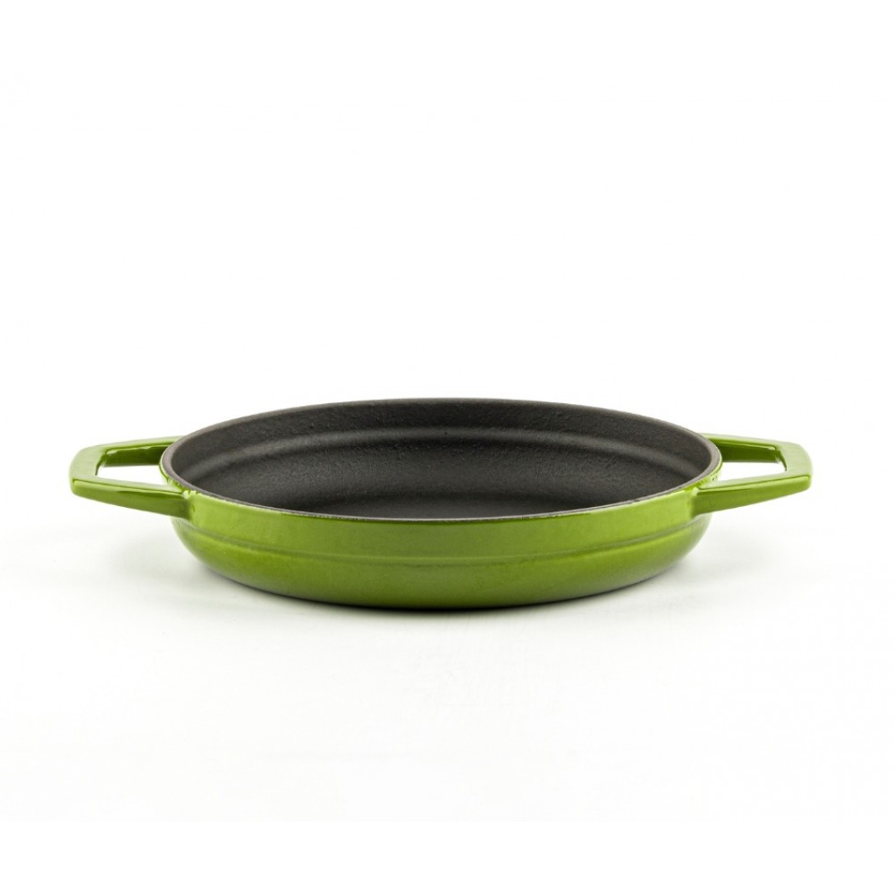 Poêle en fonte avec deux poignées émaillée Hosse, Bamboo, Ф19cm | Poêle plate en fonte | Poêle en fonte |