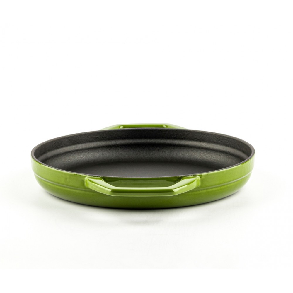 Poêle en fonte avec deux poignées émaillée Hosse, Bamboo, Ф22cm | Poêle plate en fonte | Poêle en fonte |