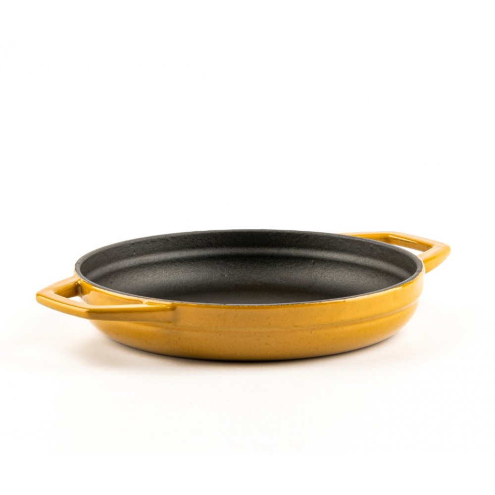 Poêle en fonte avec deux poignées émaillée Hosse, Dijon, Ф19cm | Poêle plate en fonte | Poêle en fonte |