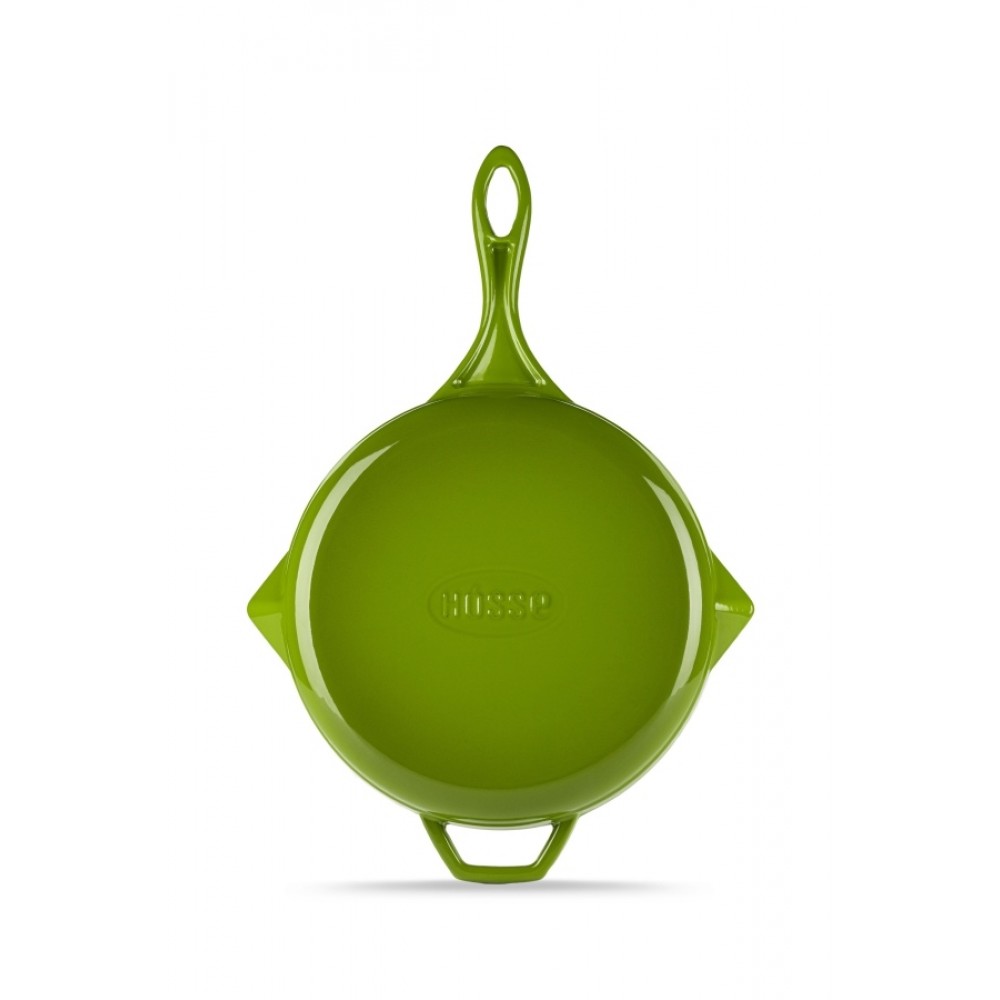 Poêle grill en fonte émaillée Hosse, Bamboo, Ф24cm | Poêle grill en fonte | Poêle en fonte |