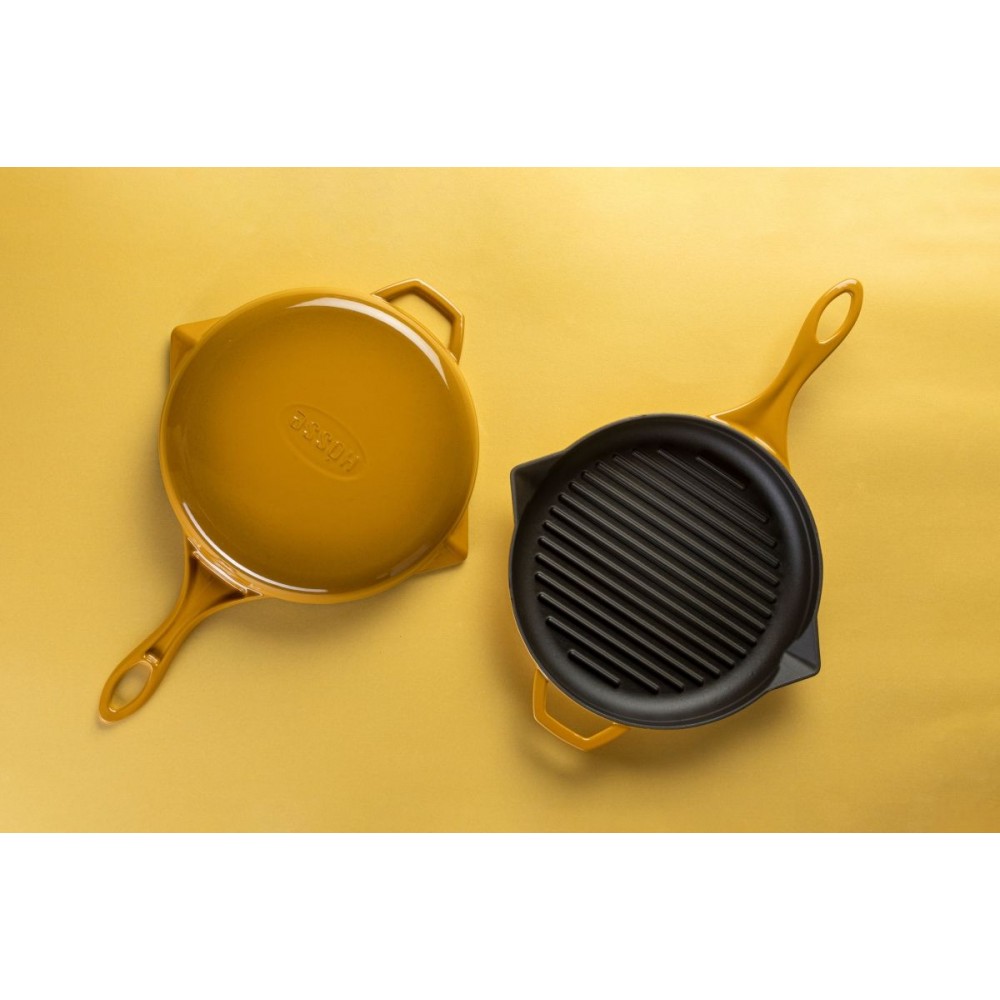 Poêle grill en fonte émaillée Hosse, Dijon, Ф24cm | Poêle grill en fonte | Poêle en fonte |