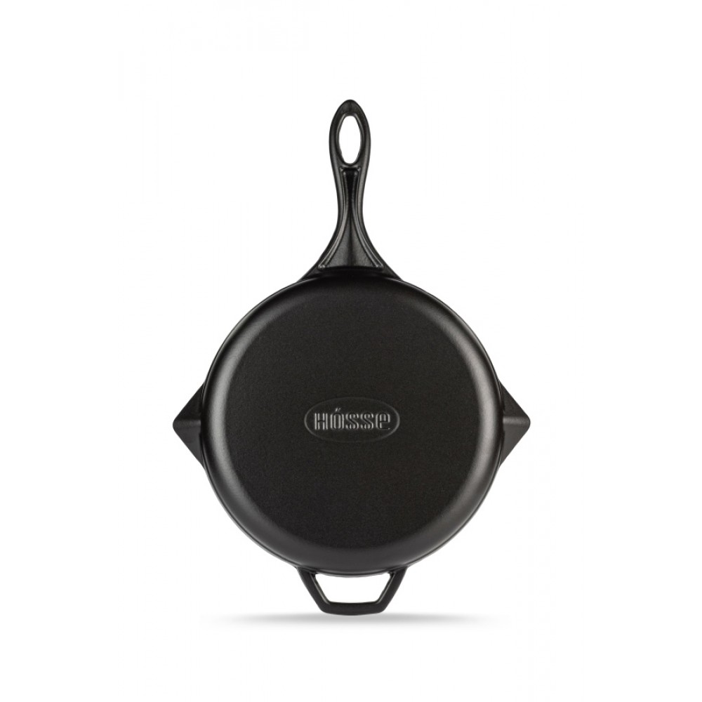 Poêle en fonte émaillée Hosse, Black Onyx, Ф24cm | Poêle plate en fonte | Poêle en fonte |