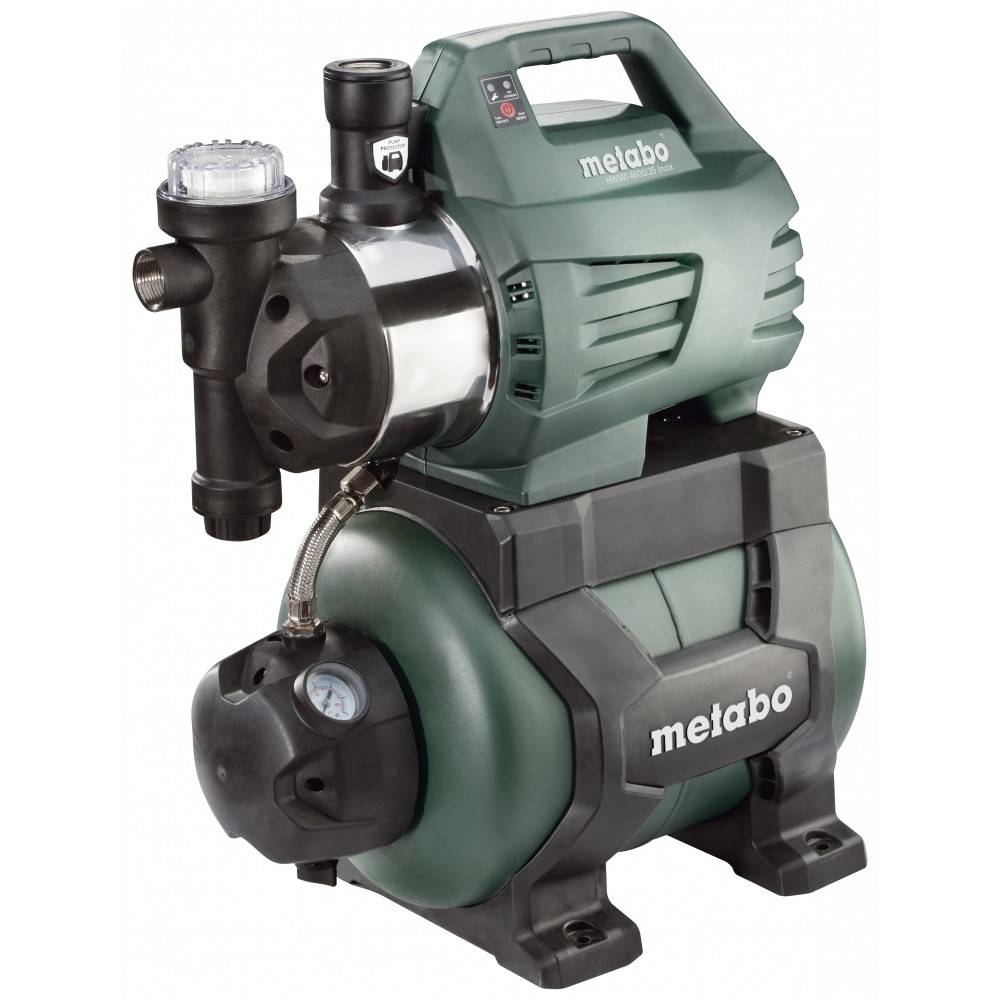 Pompe hydrophore monophasée METABO HWWI 4500/25 Inox – puissance 1300 W, débit 4500 l/h, hauteur manométrique 48 m, capacité du réservoir 24 L